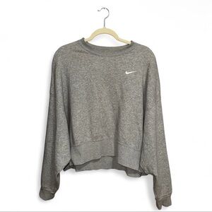 Nike Phoenix Fleece Women's Light Gray Oversized Crewneck Sweatshirt Size Medium